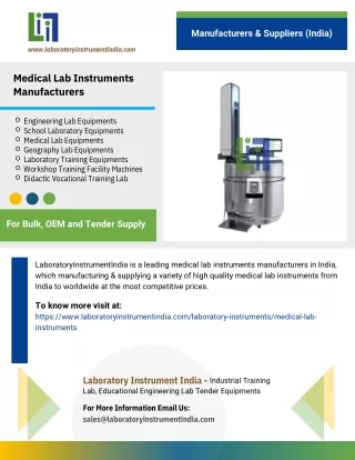 Medical Lab Instruments Manufacturers