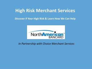High Risk Merchant Services