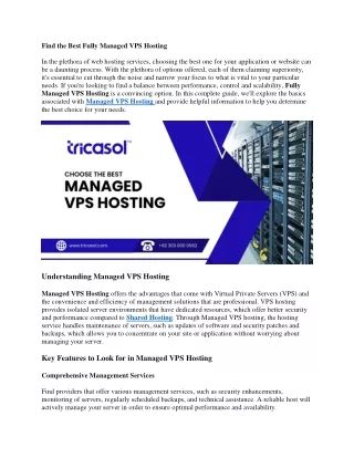 How to Find the Best Fully Managed VPS Hosting