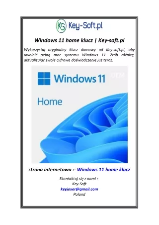 Windows 11 home klucz  Key-soft.pl