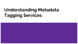 Understanding Metadata Tagging Services