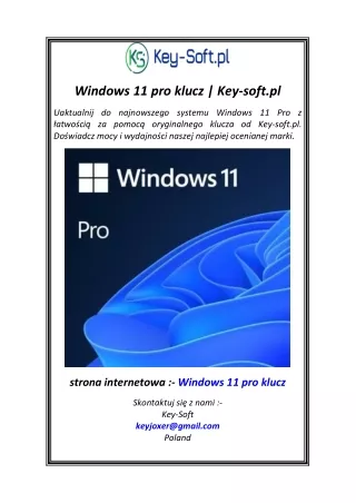 Windows 11 pro klucz  Key-soft.pl