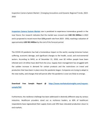 Inspection Camera System Market Outlook 2023-2032: Top Trends