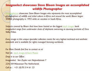 Imageselect showcases Steve Bloom Images an accomplished wil