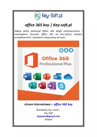 office 365 key  Key-soft.pl