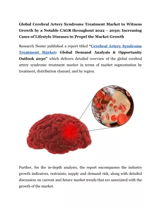 Cerebral Artery Syndrome Treatment Market