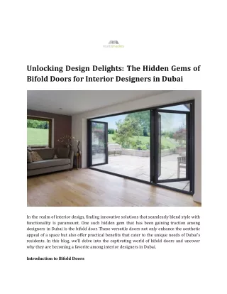 Unlocking Design Delights_ The Hidden Gems of Bifold Doors for Interior Designers in Dubai