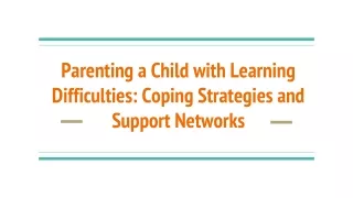 Coping with Learning Difficulties in Children: Strategies & Support