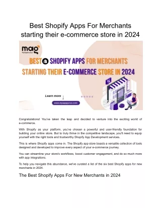 Best Shopify Apps for Merchants_ Grow Your Ecommerce in 2024