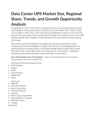 Data Center UPS Market