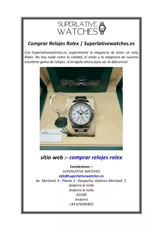 Comprar Relojes Rolex  Superlativewatches.es