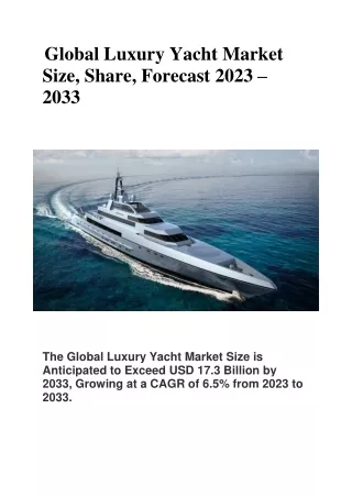 Global Luxury Yacht Market