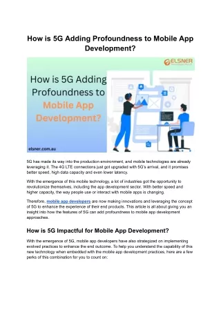 How is 5G Adding Profoundness to Mobile App Development?