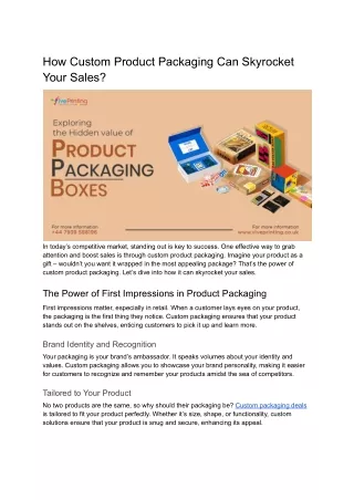 How Custom Product Packaging Can Skyrocket Your Sales