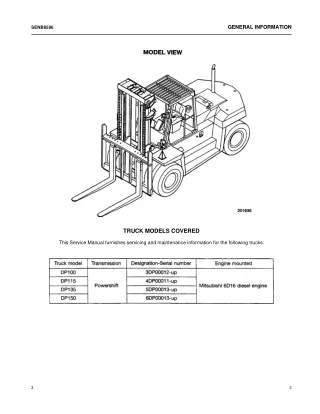 CATERPILLAR CAT DP100 FORKLIFT LIFT TRUCKS Service Repair Manual SN：3DP00012 and up