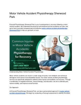 Motor Vehicle Accident Physiotherapy Sherwood Park