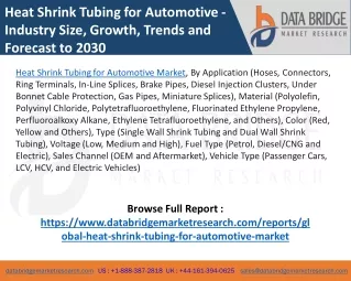 Heat Shrink Tubing for Automotive Market – Industry Trends and Forecast to 2030