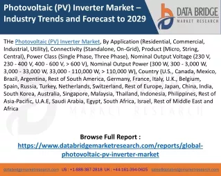 Photovoltaic (PV) Inverter Market