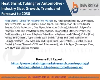 Heat Shrink Tubing for Automotive Market – Industry Trends and Forecast to 2030