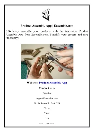 Product Assembly App  Easemble.com