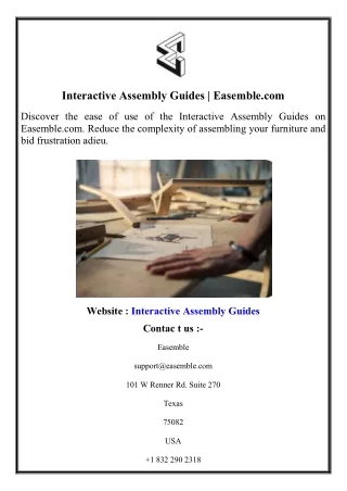 Interactive Assembly Guides  Easemble.com