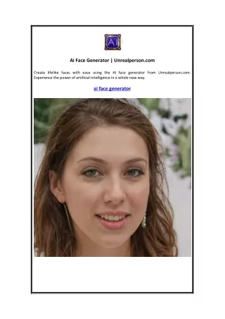 Ai Face Generator  Unrealperson.com