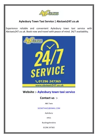 Aylesbury Town Taxi Service  Abctaxis247.co.uk