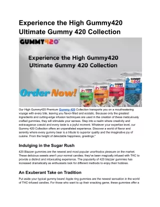 Experience the High Gummy420 Premium Gummy 420 Collection