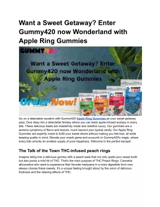 Craving a Sweet Escape? Dive into Gummy420 Apple Ring Gummies Wonderland