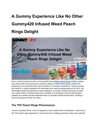 A Gummy Experience Like No Other Gummy420 Infused Weed Peach Rings Delight