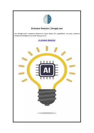 Ai Answer Detector Zerogpt.com