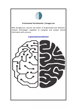 Ai Generated Text Detection  Zerogpt.com