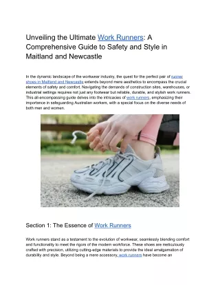 Unveiling the Ultimate Work Runners_ A Comprehensive Guide to Safety and Style in Maitland and Newcastle