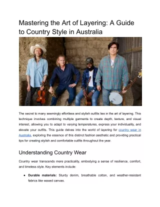 Mastering the Art of Layering_ A Guide to Country Style in Australia