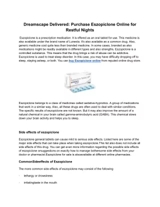 Dreamscape Delivered_ Purchase Eszopiclone Online for Restful Nights