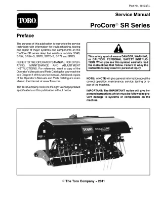 Toro ProCore SR54 Service Repair Manual