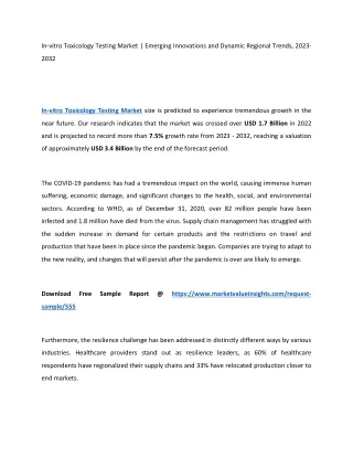 In-vitro Toxicology Testing Market Outlook 2023-2032