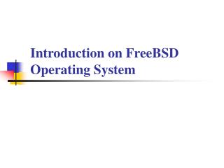 Introduction on FreeBSD Operating System