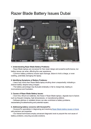 Razer Blade Battery Issues Dubai