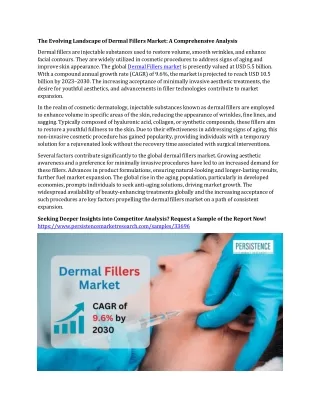 Dermal Fillers Market Assessing Market Segmentation and Target Audience