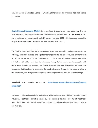 Cervical Cancer Diagnostics Market Key Trends and Regional Forecasts for 2023-32