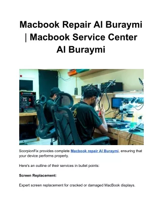 Macbook repair Al Buraymi