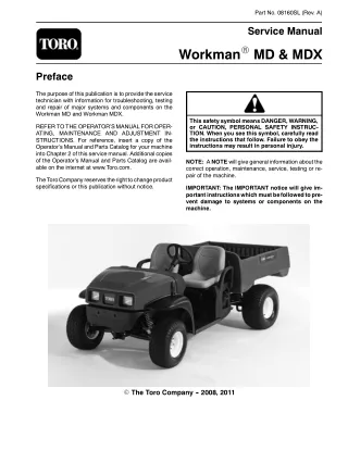 Toro Workman MDX Service Repair Manual