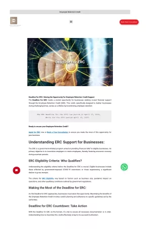 Ertc timeline