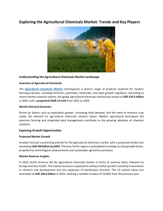 Exploring the Agricultural Chemicals Market: Trends and Key Players