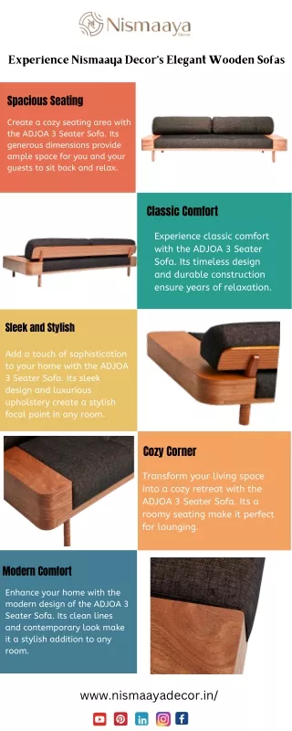 Experience Nismaaya Decor's Elegant Wooden Sofas