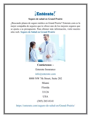 Seguro de salud en Grand Prairie