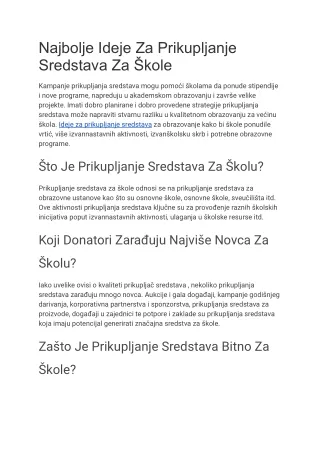 Najbolje Ideje Za Prikupljanje Sredstava Za Škole