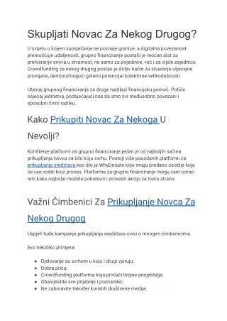 Skupljati Novac Za Nekog Drugog