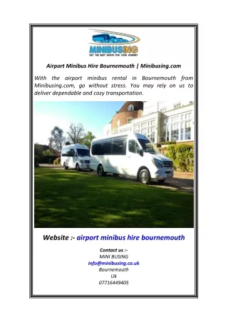 Airport Minibus Hire Bournemouth  Minibusing.com